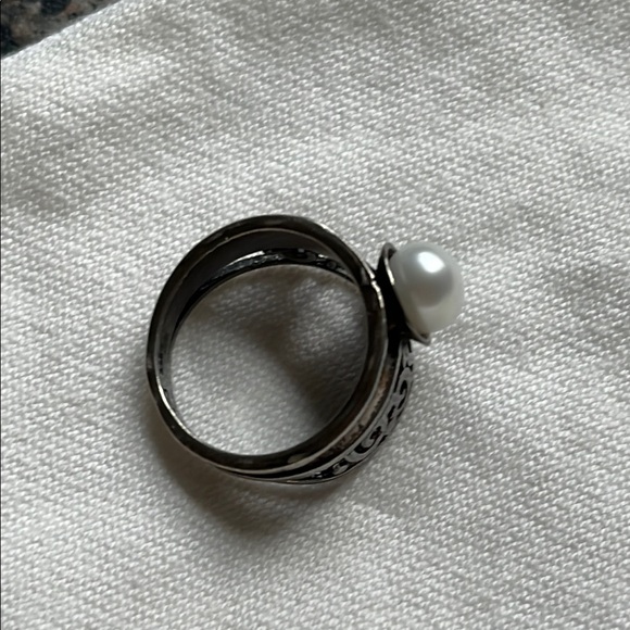 Israel sterling & Pearl Ring 6.5 - Picture 3 of 5